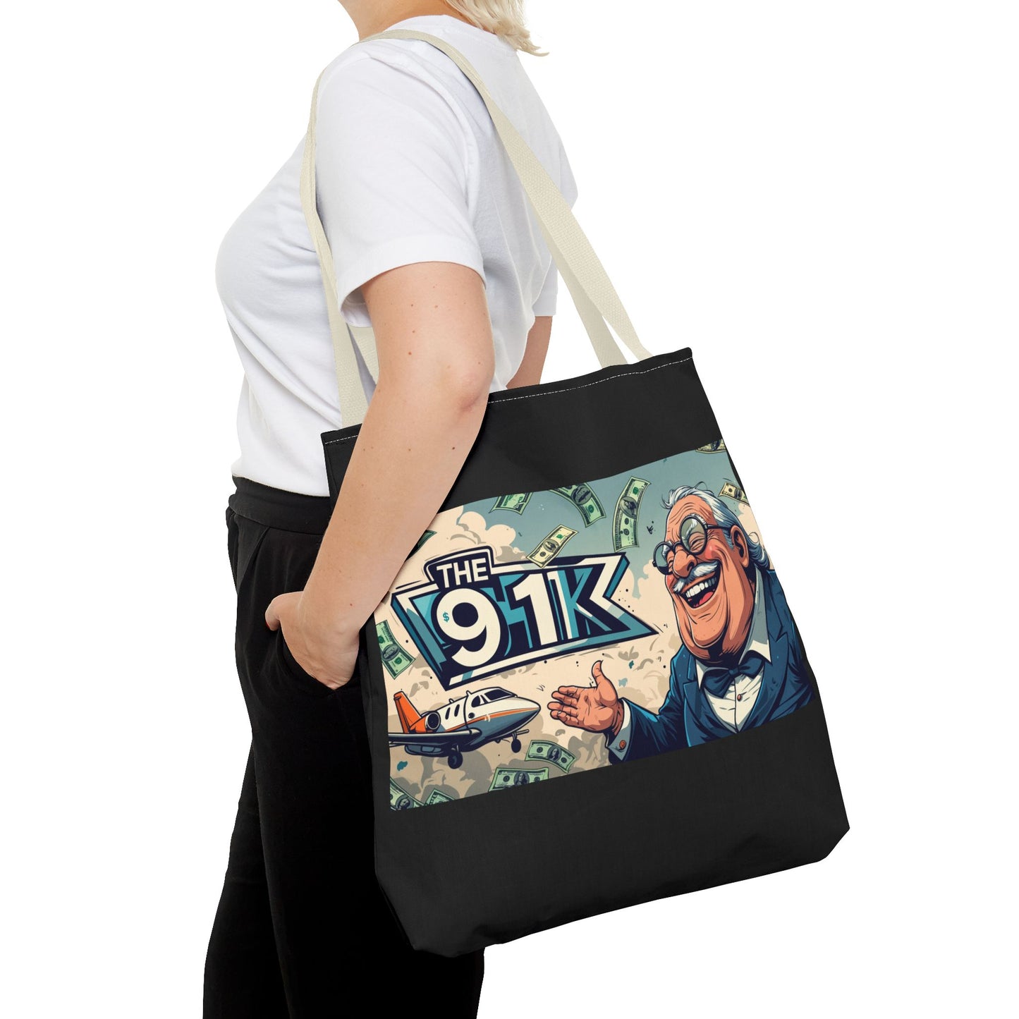 The 91K Collection | Funny Money Tote Bag | A Super Rich Design for Wealth Enthusiasts